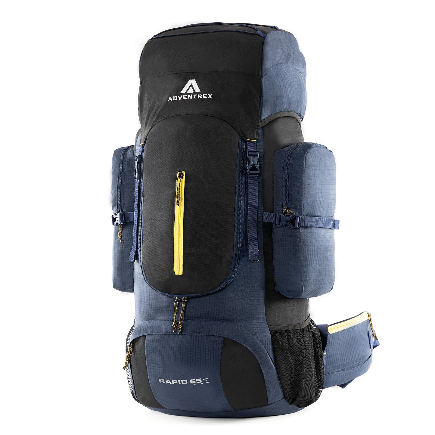 65 litre hiking backpack Rapid 65 Litre Front Opening Rucksack for Travelling and Hiking (Navy – Adventrex